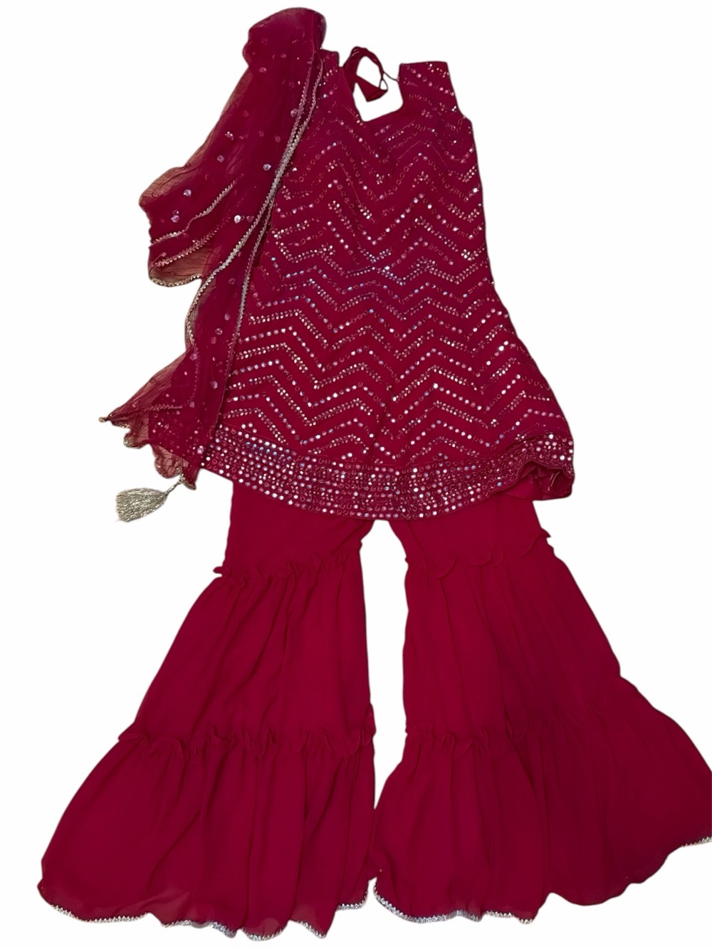Pink Embellished Indian Outfit Shahara Set